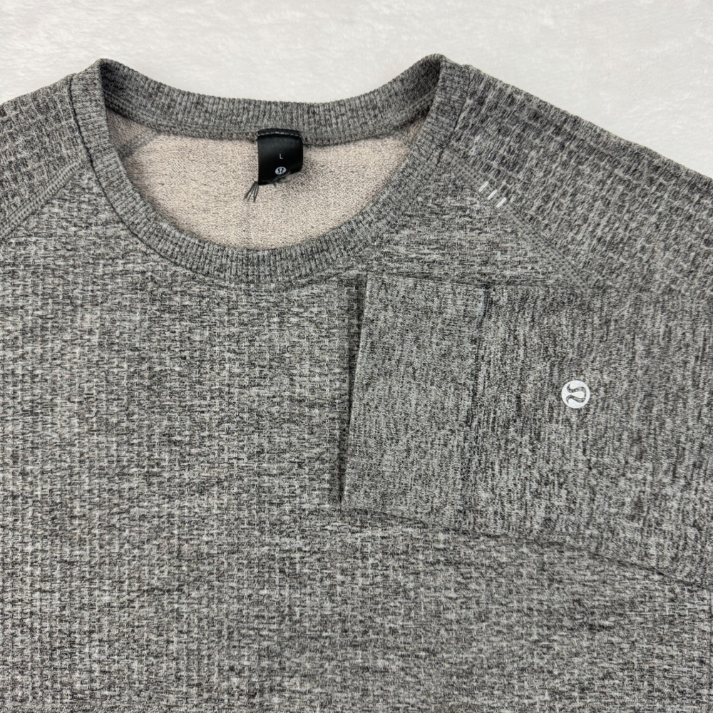 Lululemon Mens Metal Vent Tech Long Sleeve Pullover Waffle Knit Grey Large